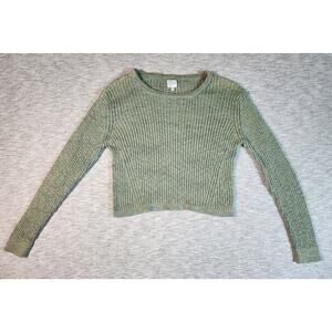 Blue Rain Francescas Knit Cropped Sweater Womens XL Green